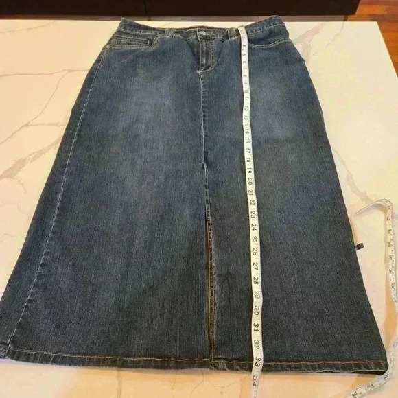 Faded Glory Womens Stretch Front Slit Jean Maxi Skirt Blue Size 14 - Picture 5 of 11